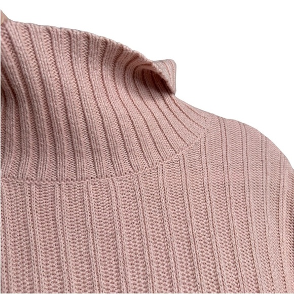 Nordstrom Organic Cotton & Merino Wool Turtleneck Sweater Baby Pink S - Picture 8 of 10